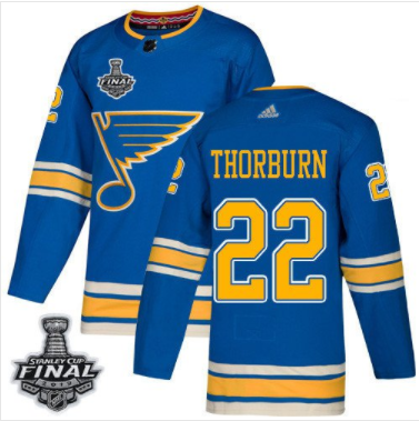 Blues #22 Chris Thorburn Blau Alternate 2019 Stanley Cup Final Stitched